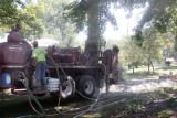 pumping geothermal grout down wells