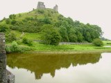 Castell  Dryslwyn  ruins , reflected  in  the  Afon  Tywi.