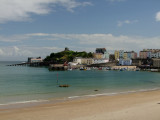 Tenby, castle  hill  and  harbour.
