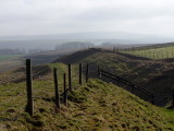 Wansdyke , looking  east  on  a  misty  morning.