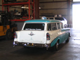 hot rod at glass shop