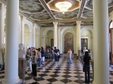 in the reception hall, with busts of Argentine presidents
