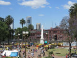 a view from the Cabildo balcony across the Plaza de Mayo