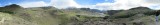 a panorama of El Chalten from the lookout