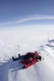 South Pole snow angel, Katherine Rawlins