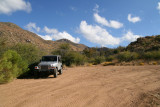 The Jeep at Cline Cabin site