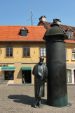 Statue of August enoa, famous Croatian writer and poet