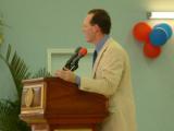 Dr. Paul Farmer at inauguration of medical school. Dr. Farmer was one of the schools professors.