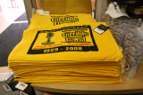 A stack of Terrible Towels for sale in Honus Wagners store.