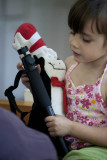 Playing with Grammies Monopod and her Cat in the Hat doll.