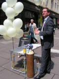 gentleman with balloons