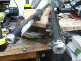 1444 Disk mount bosses removed from one lower fork leg