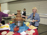 Chocolate waterfall at lunch on Friday.