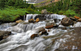 Mountain snow runoff stream in Glacier Natl Park, NW Montana