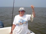7/11/2006 - Hofmann Charter -  Liz says after stripers comes some nice perch