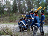 Första ledet falller på knä