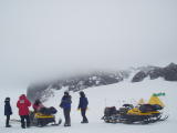 6- Waiting for others to make it up the long icy Fang Gully.JPG