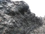 Spatter along edge of lava channel