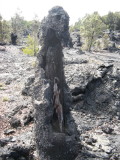 Some of the lava stuck, some fell off