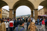 at the center of the Ponte Vecchio
