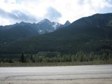 Snow in the mountains...Bear River in foreground