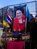 The beloved Queen Sirikit - poster outside the Pai School