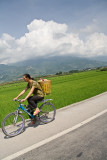 Chinese woman on bike