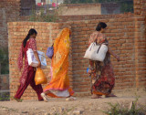 Indian attire:  Salwar-kameez (left) & saris