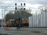 Q410 north through the new Fredericksburg signals with #4800 leading.