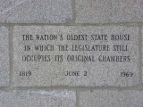 On this plaque, it says that Concords State House is the oldest in the nation where it is still occupied by the Legislature.
