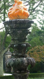 Close-up of one of the lamps located at the front entrance door.