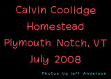 Calvin Coolidge Homestead, Plymouth Notch, VT cover page