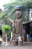 Close-up of the carved wooden statue by the indigenous (Quicha) people.