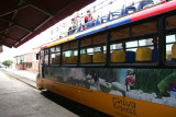 A side view of the Chiva Express.