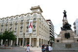 Monument to Antonio Jos de Sucre in front of the Crillon City Hall building. Ecuadors currency is named after him.