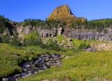 Mountain Peak and  Stream