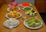 Vegetable Beef Soup Ingredients - Mise En Place Arrangement 