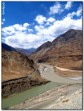Two rivers meeting in Ladakh, each with his own color.