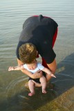 Alessios first dip in the lake