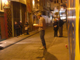 Poetry reading in Jack Kerouac Alley, San Francisco, unsteady  handheld 1/8th sec