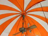 Orange stand ceiling fan