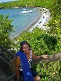 Anse Cochon Sue climbing the stairs