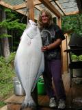 Amanda with her largest halibut