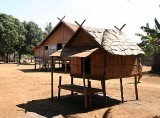 Girls` house in Kameng village, Cambodia.