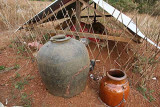 Grave of a male Phnong with jars for rice wine. Mondulkiri, Cambodia