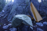 Trying to drying our wet tents