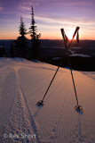 Sunset and Skis at Big Mountain - by Rex Short