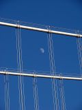 Moon through the Bridge cables