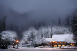 Multnomah Falls Lodge Snowstorm