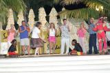 Guests learning the Bamboo dance